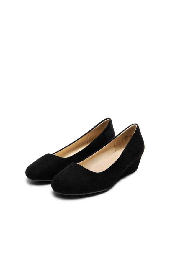 Women's Mid Wedge Heel Wide Pump Shoes Wide Available