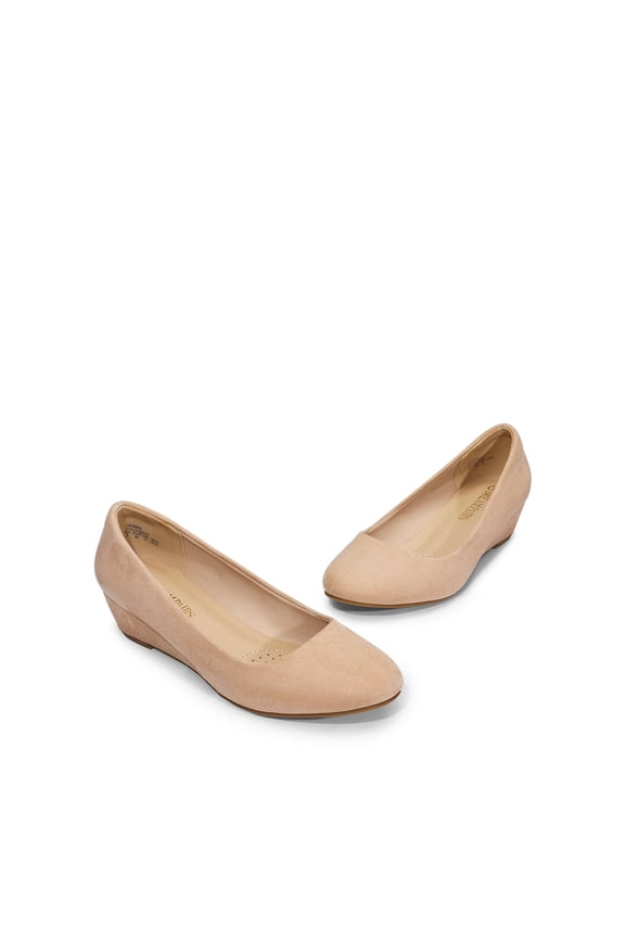 Women's Mid Wedge Heel Wide Pump Shoes Wide Available