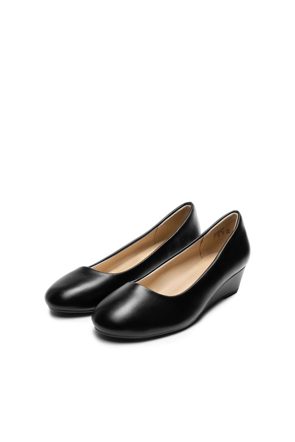 Women's Mid Wedge Heel Wide Pump Shoes Wide Available