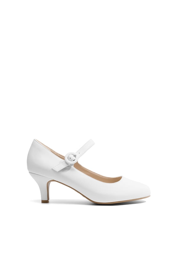 Women's Dress Mary Jane Shoes, Low Kitten Heels Closed Round Toe Comfortable Pumps Shoes for Wedding Dancing Office