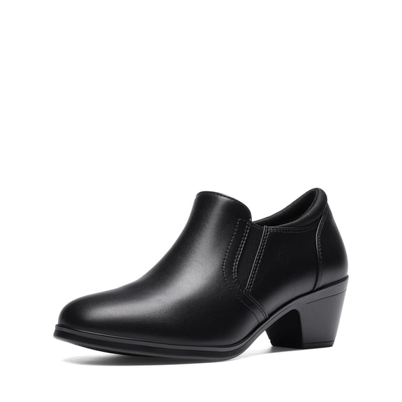 DREAM PAIRS Women's Dress Shoes Low Heel Pumps for Women Comfortable Office Loafers with Arch Support, Classic Closed Toe Work Heels for Business