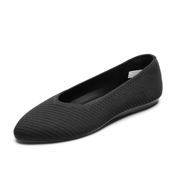 DREAM PAIRS Women's Eco-Friendly Knitted Flats | Almond-Toe Comfort with Arch Support & Non-Slip Rubber Outsole