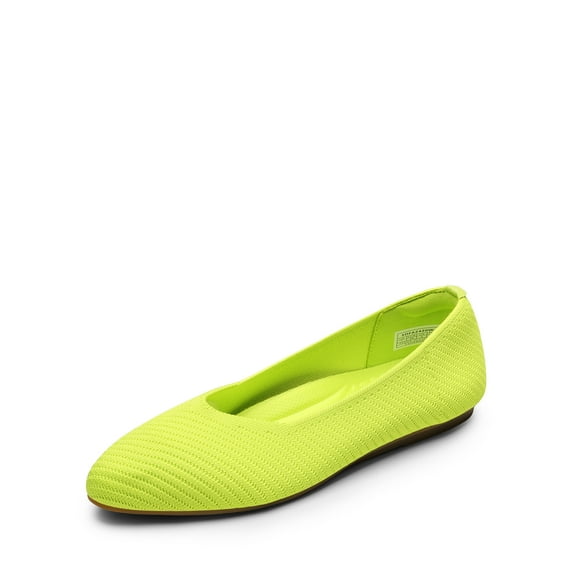 DREAM PAIRS Women's Eco-Friendly Knitted Flats | Almond-Toe Comfort with Arch Support & Non-Slip Rubber Outsole