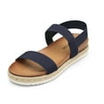 thumbnail image 1 of DREAM PAIRS Women’s Elastic Ankle Strap Open Toe Espadrille Platform Sandals ROSAN NAVY size 5, 1 of 5