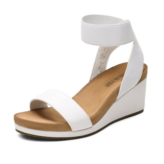 DREAM PAIRS Women's Elastica Ankle Strap Open Toe Platform Wedge Sandals