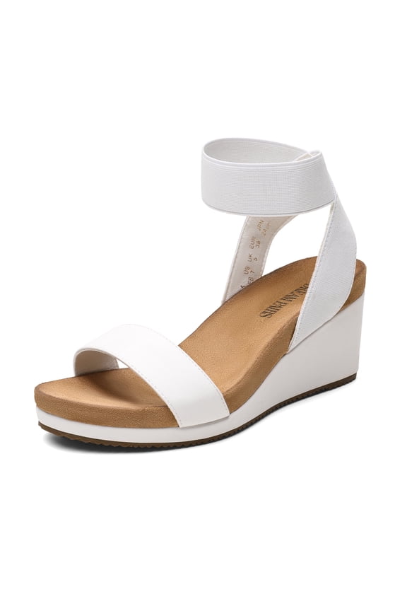 Women's Elastica Ankle Strap Open Toe Platform Wedge Sandals