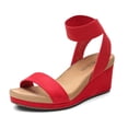 thumbnail image 1 of DREAM PAIRS Women's Elastica Ankle Strap Open Toe Platform Wedge Sandals, 1 of 5