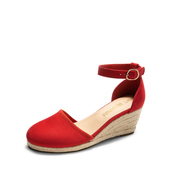 DREAM PAIRS Women's Espadrilles Closed Toe Ankle Strap Dressy Platform Wedge Sandals