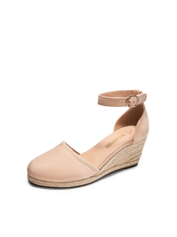Women's Espadrilles Closed Toe Ankle Strap Dressy Platform Wedge Sandals