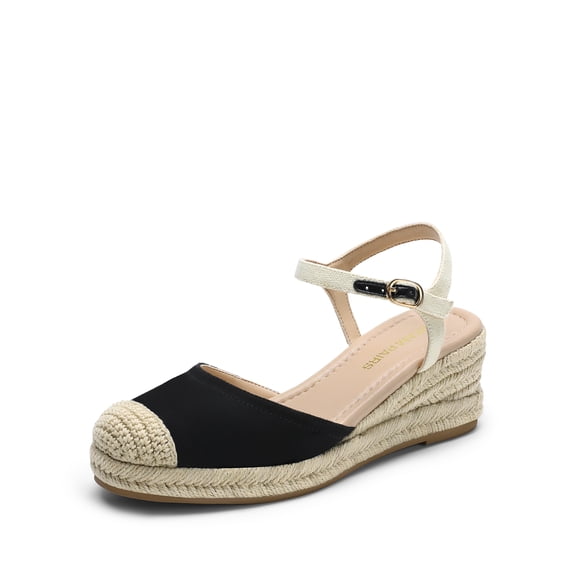 DREAM PAIRS Women's Espadrilles Closed Toe Ankle Strap Wedge Sandals Dressy Summer Platform Heel Sandals