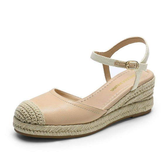 DREAM PAIRS Women's Espadrilles Closed Toe Ankle Strap Wedge Sandals Dressy Summer Platform Heel Sandals
