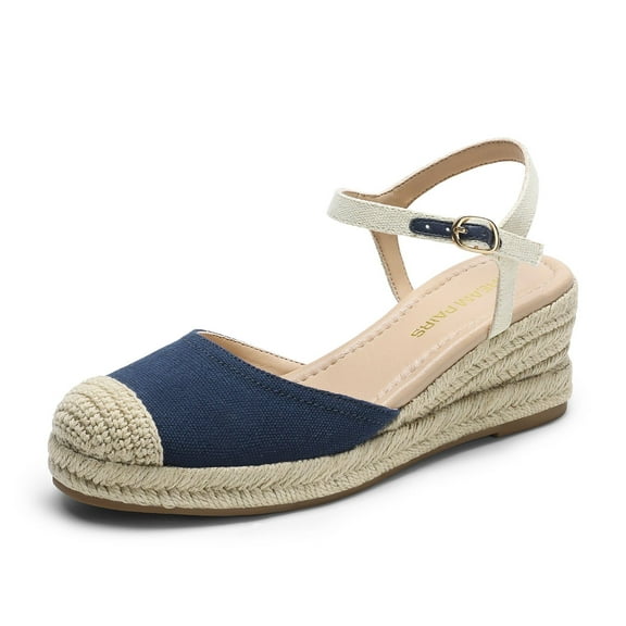 DREAM PAIRS Women's Espadrilles Closed Toe Ankle Strap Wedge Sandals Dressy Summer Platform Heel Sandals
