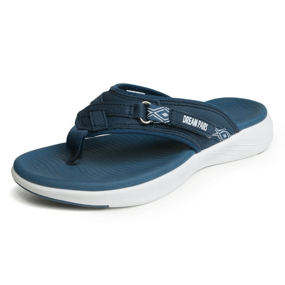 DREAM PAIRS Women's Fashion Comfort Arch Support Soft Cushion Flip Flops Thong Sandals Slippers BREEZE-1 NAVY Size 11