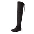 thumbnail image 1 of DREAM PAIRS Women's Fashion Faux Suede Over The Knee Thigh High Flat Boots PAULINE BLACK Size 5.5, 1 of 7