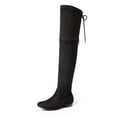 thumbnail image 1 of DREAM PAIRS Women's Fashion Faux Suede Over The Knee Thigh High Flat Boots PAULINE BLACK Size 5.5, 1 of 7