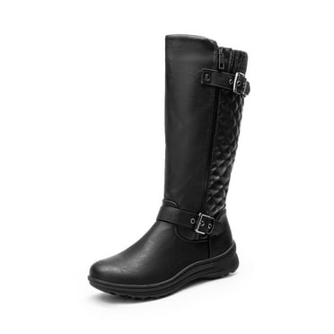 DREAM PAIRS Women's Faux Fur Knee High Boot BLACK 9.5