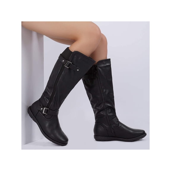 DREAM PAIRS Women's Faux Fur-Lined Knee High Winter Boots Trace