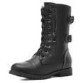 thumbnail image 1 of DREAM PAIRS Women's Faux Fur Lined Mid Calf Riding Combat Boots, 1 of 5