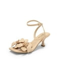 thumbnail image 1 of DREAM PAIRS Women's Flower Wedding Heels Cute Square Toe Slingback Low Kitten Heels Sandals with Ankle Strap, 1 of 5