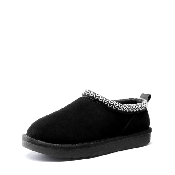 DREAM PAIRS Women's Genuine Suede Fuzzy Slippers Indoor Outdoor Fluffy Home Comfy Winter Slip On Cute Warm Memory Foam Fuzzy Shoes