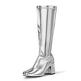 thumbnail image 1 of DREAM PAIRS Women's Gogo Boots, Square Toe Chunky Knee High Boots For Women, 1 of 7
