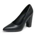 thumbnail image 1 of DREAM PAIRS Women's High Chunky Block Heels Closed Pointed Toe Slip on Women Pumps Wedding Party Work Comfortable Dress Shoes for Women, 1 of 5