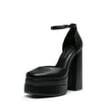 thumbnail image 1 of BURUDANI Women's High Chunky Platform Closed Toe Block Heels Square Toe Ankle Strap Dress Wedding Party Pumps Shoes AURELIA, 1 of 5