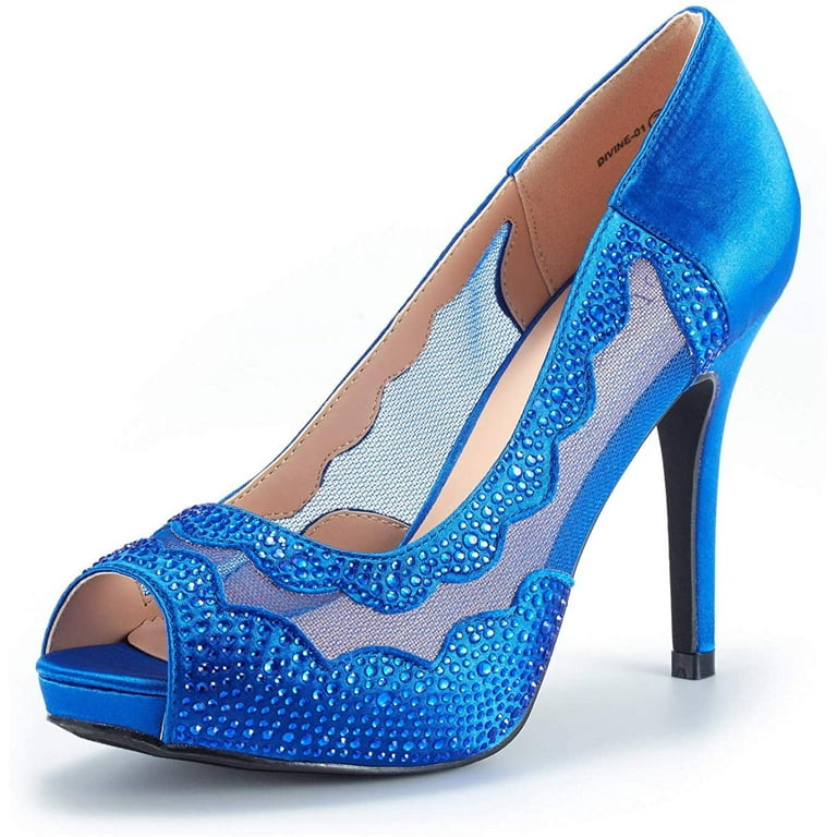 DREAM PAIRS Women's High Heels Dress Pump Shoes ROYAL/BLUE DIVINE