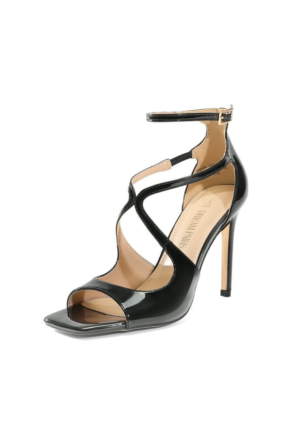 Women's High Heels Sexy Cross Square Open Toe Strappy Dressy Sexy Stylish Stilettos Heels Sandals