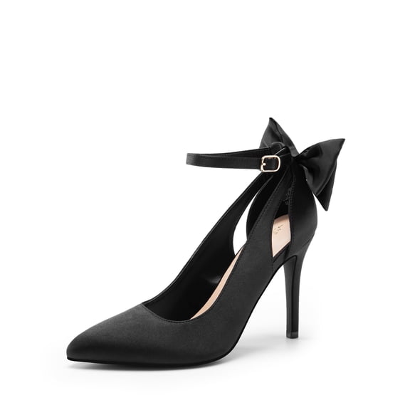 DREAM PAIRS Women's High Heels Stiletto Strappy Pointed Toe Bow Heel Pumps Sexy D'Orsay Party Wedding Dress Shoes