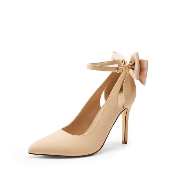 DREAM PAIRS Women's High Heels Stiletto Strappy Pointed Toe Bow Heel Pumps Sexy D'Orsay Party Wedding Dress Shoes