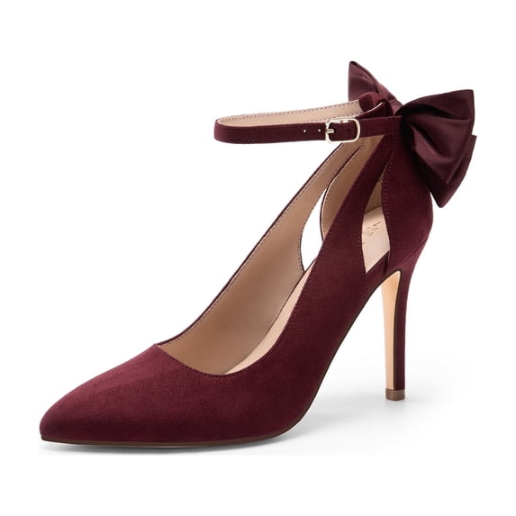 DREAM PAIRS Women's High Heels Stiletto Strappy Pointed Toe Bow Heel Pumps Sexy D'Orsay Party Wedding Dress Shoes