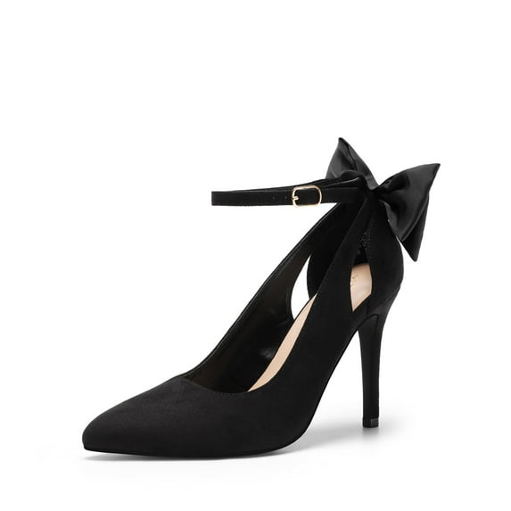 DREAM PAIRS Women's High Heels Stiletto Strappy Pointed Toe Bow Heel Pumps Sexy D'Orsay Party Wedding Dress Shoes