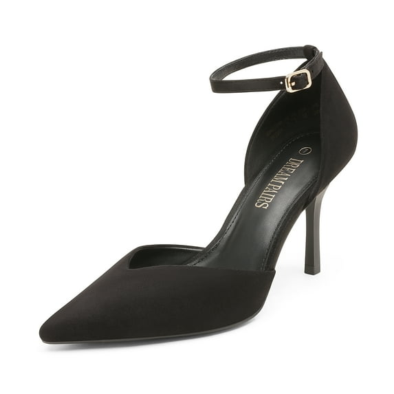 DREAM PAIRS Women’s High Heels Strappy Closed Toe Stiletto Ankle Strap Pointed Toe D'Orsay Heel Dress Wedding Party Pumps Shoes BLACK SDPU2215W size 10