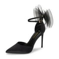 thumbnail image 1 of DREAM PAIRS Women's High Heels Strappy Closed Toe Stiletto Pointed Toe Mesh Bows Ankle Strap D'Orsay Sexy Dress Wedding Party Pumps Shoes, 1 of 6