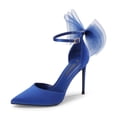 thumbnail image 1 of DREAM PAIRS Women's High Heels Strappy Closed Toe Stiletto Pointed Toe Mesh Bows Ankle Strap D'Orsay Sexy Dress Wedding Party Pumps Shoes, 1 of 6