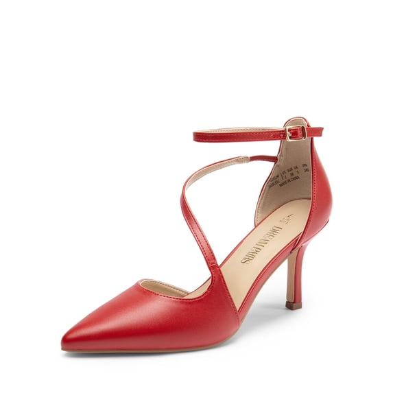 DREAM PAIRS Women's High Heels Strappy Pumps Closed Pointed Toe Stiletto Ankle Strap Party Dress Shoes