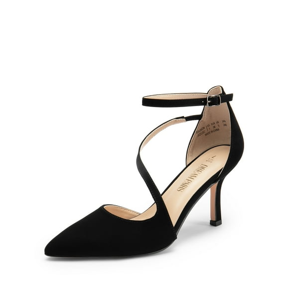 DREAM PAIRS Women's High Heels Strappy Pumps Closed Pointed Toe Stiletto Ankle Strap  Party Dress Shoes