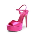 thumbnail image 1 of DREAM PAIRS Women’s High Platform Heels 5.75'' Stilettos Open Square Toe Heeled Sandals Ankle Strap Sexy Comfort Dress Shoes Wedding Bridal Pumps, 1 of 4