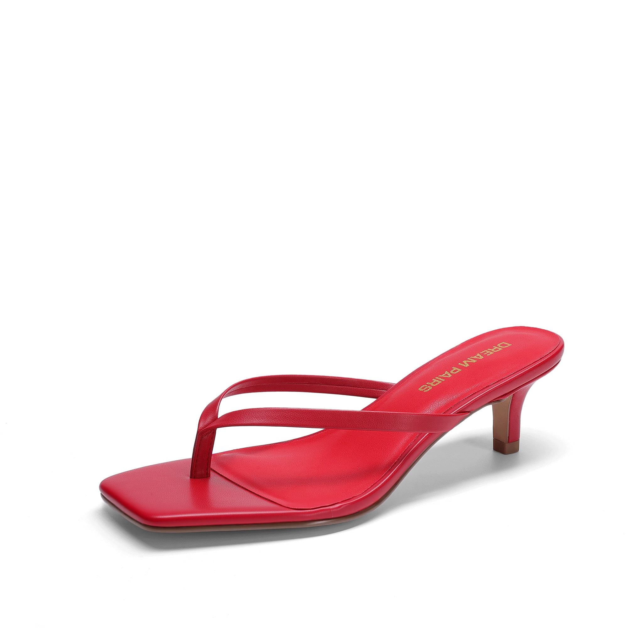 DREAM PAIRS Women's Kitten Heel Flip Flop Sandals – Low Square