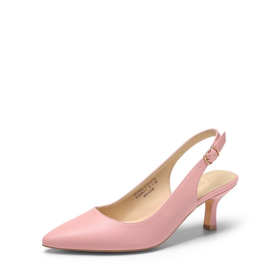 DREAM PAIRS Women's Kitten Heel Slingback Pointed Closed Toe Low Stiletto Heels Dress Bridal Elegant Wedding Pumps Shoes