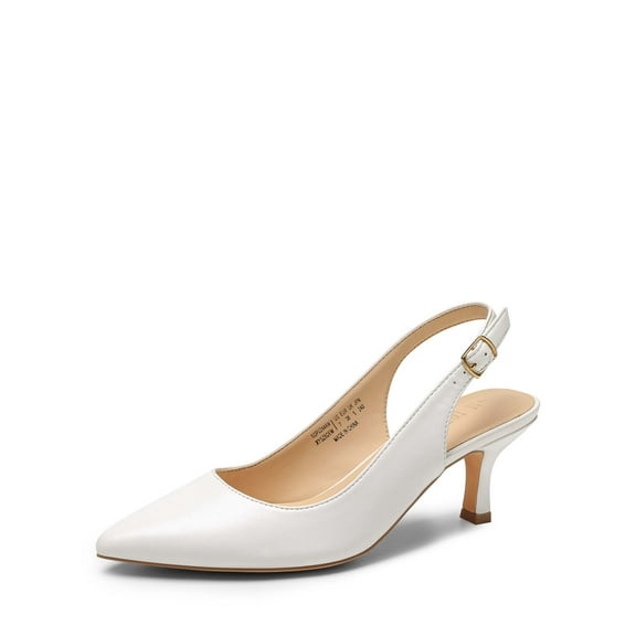 DREAM PAIRS Women's Kitten Heel Slingback Pointed Closed Toe Low Stiletto Heels Dress Bridal Elegant Wedding Pumps Shoes