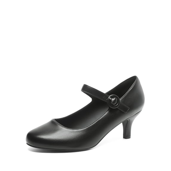 DREAM PAIRS Women's Kitten Heels Pumps, Low Heel Dress Shoes Mary Jane Round Closed Toe Comfortable Shoes for Wedding Office Dancing
