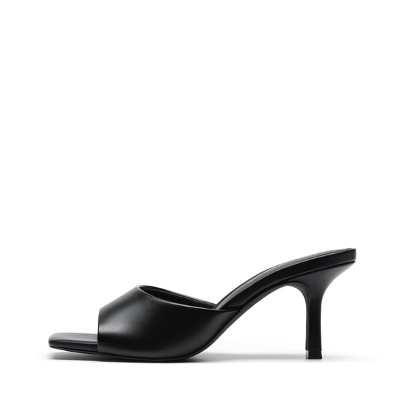 DREAM PAIRS Women's Kitten Heels Sandals – Square Toe Slip On Low Heels, Heeled Mules Footwear for Everyday, Dressy & Casual Occasions