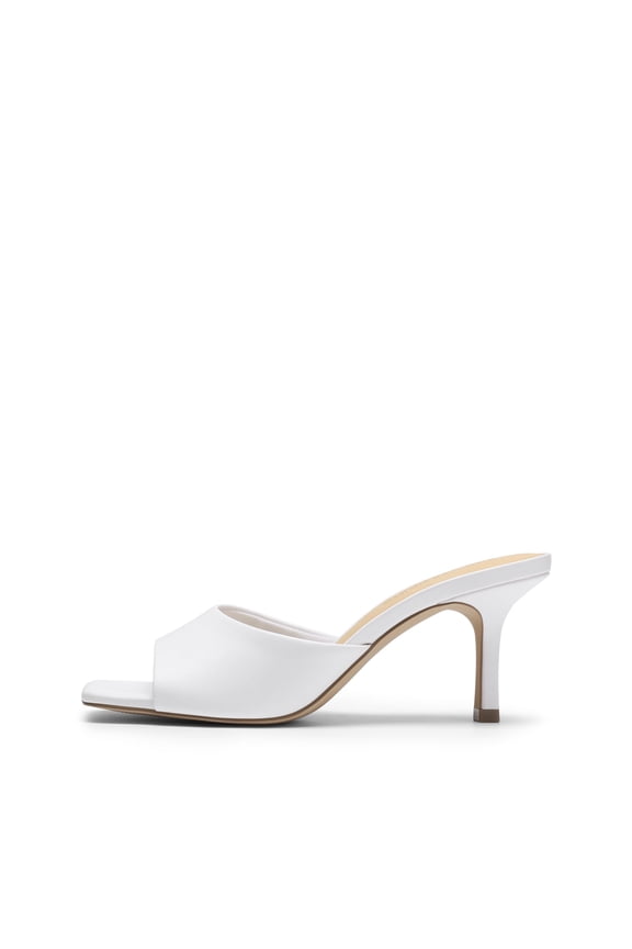 Women's Kitten Heels Sandals – Square Toe Slip On Low Heels, Heeled Mules Footwear for Everyday, Dressy & Casual Occasions