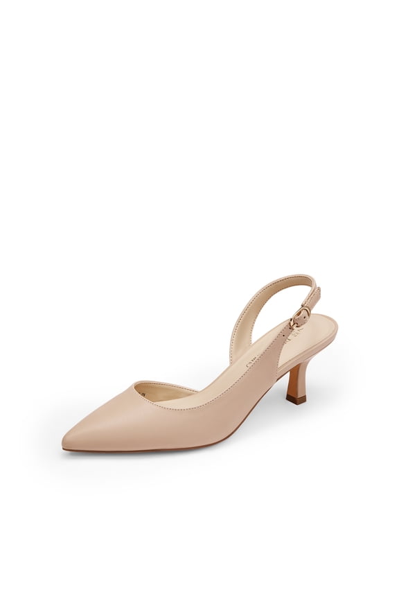 Women's Kitten Heels Slingback Closed Pointed Toe Low Pumps Shoes Women Party Wedding Sexy Casual Dress Shoes