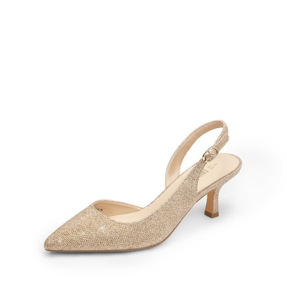 DREAM PAIRS Women's Kitten Heels Slingback Closed Pointed Toe Low Pumps Shoes Women Party Wedding Sexy Casual Dress Shoes