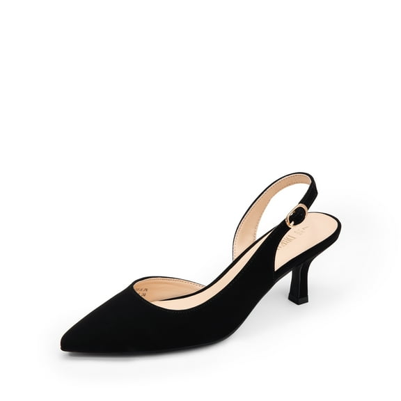 DREAM PAIRS Women's Kitten Heels Slingback Closed Pointed Toe Low Pumps Shoes Women Party Wedding Sexy Casual Dress Shoes