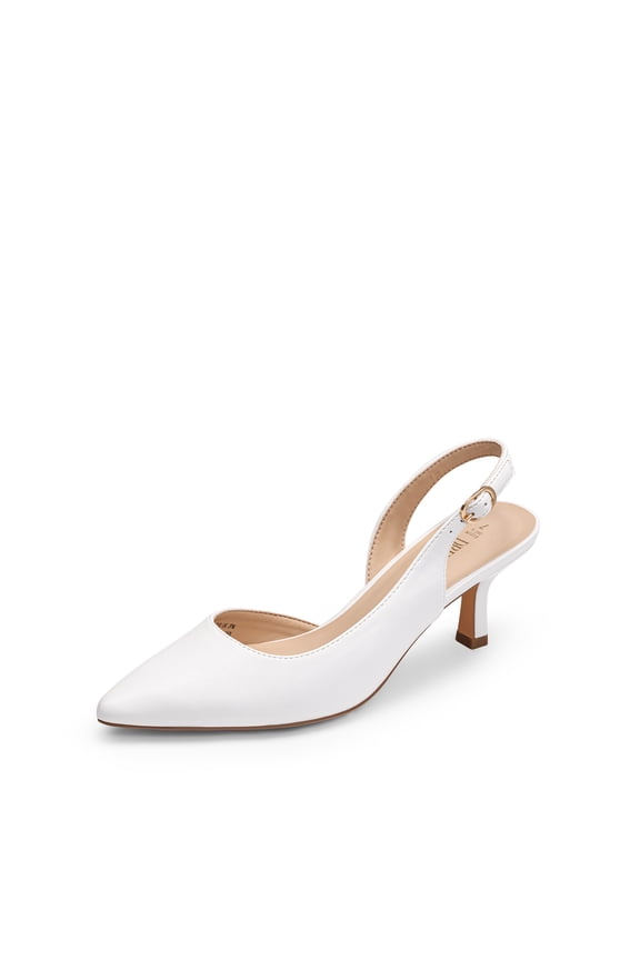 Women's Kitten Heels Slingback Closed Pointed Toe Low Pumps Shoes Women Party Wedding Sexy Casual Dress Shoes