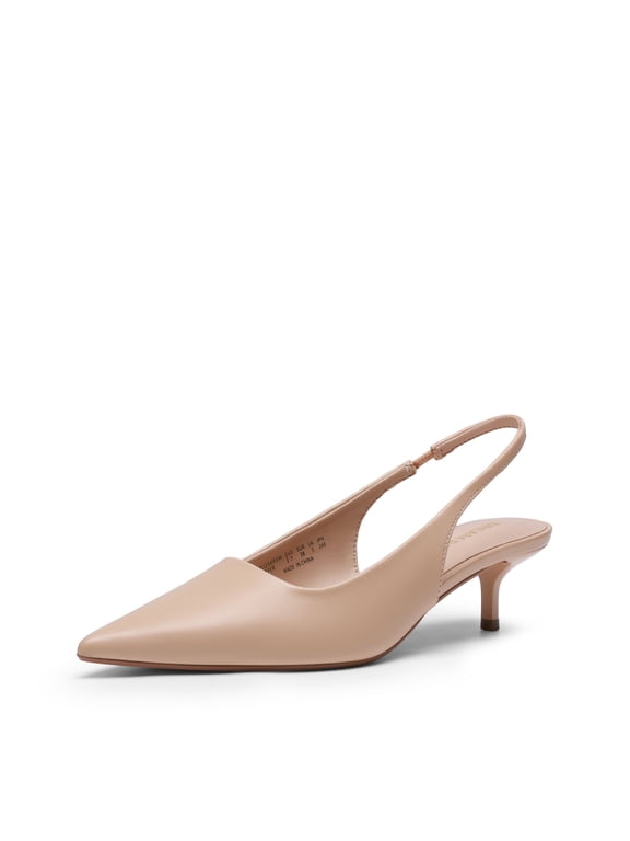 Women's Kitten Heels Slingback Low Closed Toe Comfortable Pumps Pointed Toe Wedding Party Elegant Dress Shoes